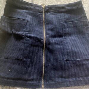 Blue Corduroy Mini Skirt